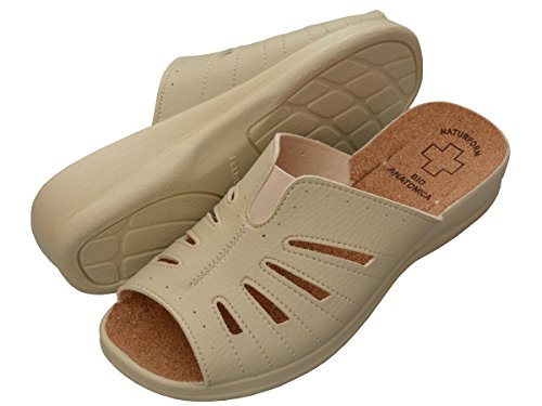 Damen Pantolette Sandalen Komfort Kork Hausschuhe Arbeit Modell 050 - 6