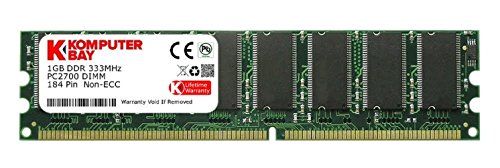 KOMPUTERBAY 1GB DDR DIMM (184 PIN) 333Mhz DDR333 PC2700 MEMORIA DE ESCRITORIO