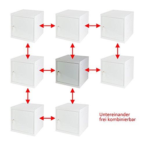Güde Wertfach-Schließfach/Würfel Spind Metallschrank Zylinderschloss RAL7035 - 5