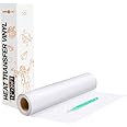 Heat Transfer Vinyl White HTV Rolls - 12" x 20ft White Iron on Vinyl for Cricut & Silhouette Cameo, White HTV Vinyl for Shirts - Easy to Cut & Weed for DIY Heat Vinyl Design