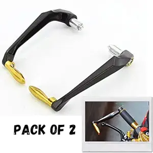 Protaper 22mm cnc handlebar end motorcycle clutch and brake lever protector set suitable for all bike/motorcycle only (2pc) black and golden colour