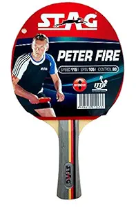 STAG Advanced ITTF Approved Rubber Peter Fire Table Tennis Racquet, 172 grams, Multicolour