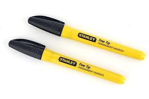 Stanley 0-47-316BT 0-47-316 Marcador Punta fina kolor czarny – blister 2 uds, wielokolorowy, zestaw 2 sztuk