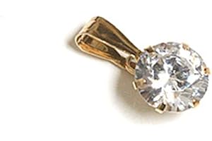 Peninsula Jewellery 9ct Gold Cubic Zirconia Round Drop Pendant without chain