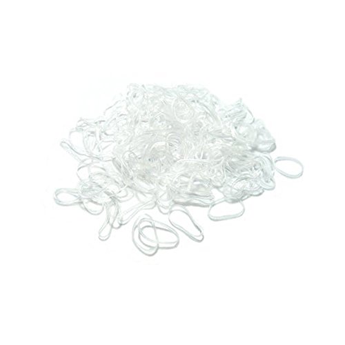 Mytoptrendz® Large Pack of 475 pcs CLEAR Small Braiding Bands Ultra Elastic Ponytaier Poly Hair Bands Clear(Clear transparent)