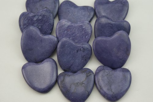 be4To® 12 STÜCK MARMORHERZ NATURPRODUKT ca 4 cm x 4 cm (VIOLETT-FLIEDER) - 2