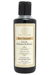 Khadi Herbal Ayurvedic Shikakai Honey Hair Cleanser SLS and Paraben Free, 210ml