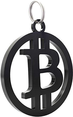 Preisvergleich Produktbild Bitcoin Schlüsselanhänger by innoGadgets / Cooles Accessoire aus Edelstahl für den Schlüsselbund / Bitcoin-Motiv für Liebhaber der Kryptowährung / Clevere Geschenkidee / 35 mm großer Durchmesser – Gun Black