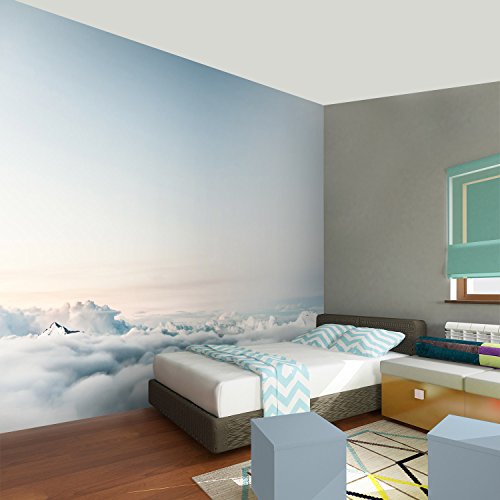 Fototapete 3D ‚Über den Wolken‘ 352×250 cm – Premium Inneneinrichtung für Zuhause oder Büro! - 3