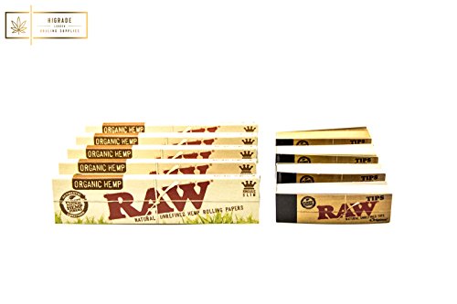 [5 Packs] RAW Organic King Size Rolling Papers mit [4 Broschüren] von Raw Rolling Tips - 2