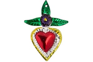 FANMEX - Fantastik - Corazón de hojalata artesanía Mexicana pequeño (Flor)