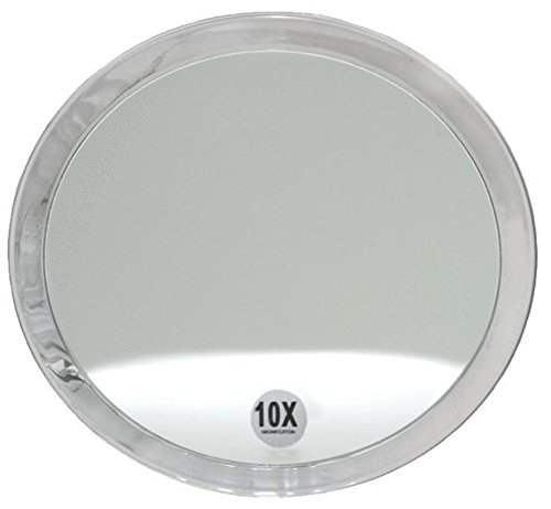 Runder 10-fach Kosmetik-Spiegel Ø 23cm, Kosmetex mit verschiedenen Vergrößerung und Saugnäpfen., 10-fach
