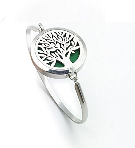 F-Sport Tree of Life Aromatherapy Essential Oil Diffuser Locket Bracelet Fashion Women Bracelet High Polished Women Jewelry for Birthday Christmas and A Gift for Yourself