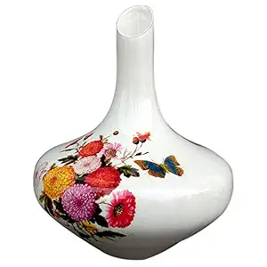 Pix Art Aluminum Home Decor vase |Living Room| Decorative Showpiece| Made in India | White