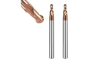 ASNOMY VHM frez promieniowy z głowicą kulową - Ø 3 mm, powłoka AlTiN HRC 55, frez kulowy z twardego metalu, 2 zęby frez do grawerowania CNC do metalu