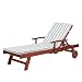 Produktbild Beliani Gartenliege Holz mit Auflage Beige-grün Gestreift rollbar Toscana