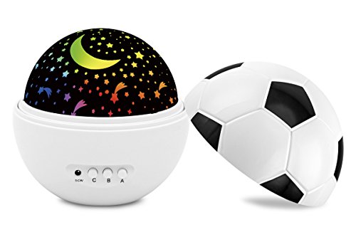 Baby Night Light Star Projector, Soccer Night Lights for Kids Colorful Star Rotating Light Projector Gift for Boys Girls
