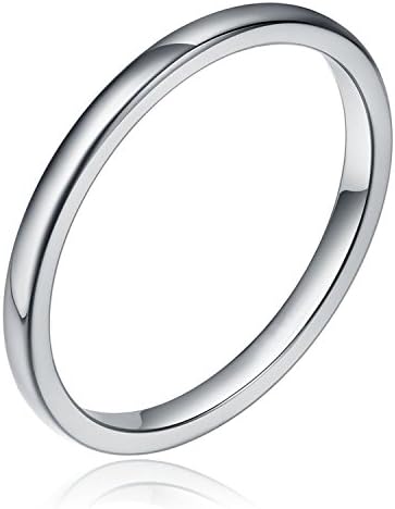 2mm Tungsten Women Plain Dome Polished Wedding Band Ring Size K