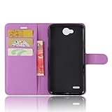LORDWEY® Schutzhülle für LG X power 2 Hülle PU Leder hülle Tasche mit Kartenfächer Brieftasche Flip Handyhülle -lila - 