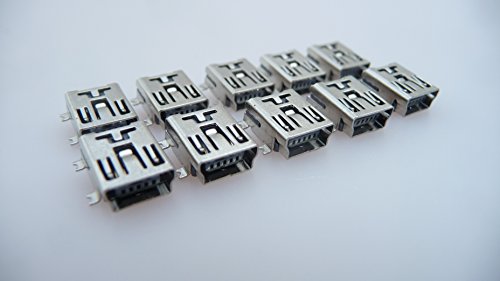 10 x Mini USB Typ B Buchse 5-Pin 180 Grad SMD für Leiterplatten Montage