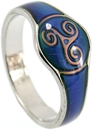 Fine Glass Enamelled Celtic Triskele Colour Change Mood Dress Ring