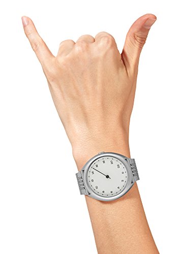 slow O 01 - All Silver Steel Unisex Quartz Watch with White Dial Analogue Display and Silver Stainless Steel Bracelet