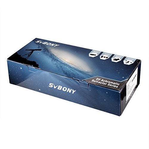 Svbony SV-25 Telescopio Rifrattore 420/60mm Adatto per Bambini o Appassionati di Astronomi con Adattatore per Installare il Smartphone (Bianco)
