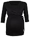 Happy Mama. Women's Maternity Nursing 2in1 Bolero Top Shirt 3/4 Sleeve. 458p (Black, UK 10, M)