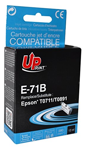 Cartouche compatible EPSON T0711/ T0891 - Noir - marque : UPrint E-71B - Imprimantes : STYLUS D120 / STYLUS D78 / STYLUS D92 / STYLUS DX4000 / STYLUS DX4050 / STYLUS DX4400 / STYLUS DX4450 / STYLUS DX5000 / STYLUS DX5050 / STYLUS DX6000 / STYLUS DX6050 / STYLUS DX7000F / STYLUS DX7400 / STYLUS DX7450 / STYLUS DX8400 / STYLUS DX8450 / STYLUS