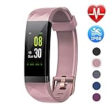 Herzfrequenzmessung & Schlafmonitoring: Dieser Fitness-Tracker kann die Herzfrequenz 24 Stunden automatisch und kontinuierlich überwachen. Sie können das Diagramm für die dynamische Herzfrequenzkurve für den ganzen Tag in der App anzeigen und umfassend Daten wie Schlafdauer, Schlafphasen analysieren, um die Schlafqualität zu verbessern.