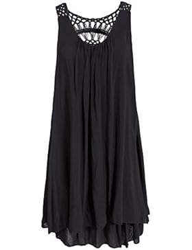 Sommerkleid mit Spitze am Rücken Tunikakleid knielang