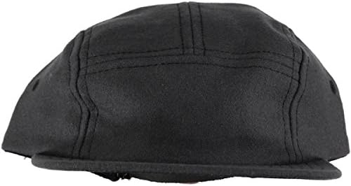 Ebbets Field Flannels Plain Wool 5 Panel Strap Back Cap Charcoal Grey