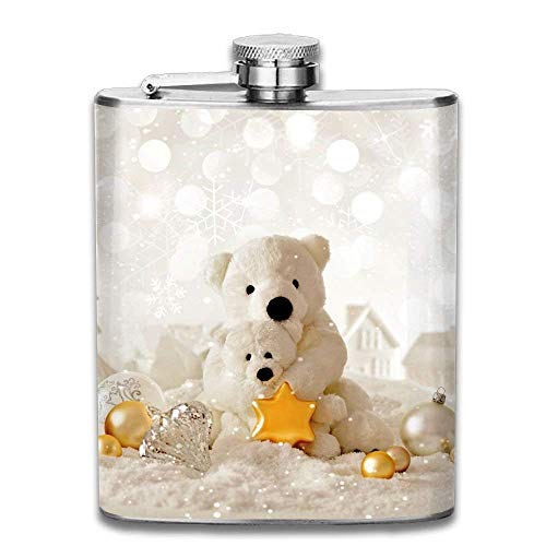 Two Teddy Bears Fashion Portable Stainless Steel Hip Flask Whiskey Bottle 7 Oz