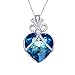 Produktbild XG S925 Silberne Damen Blaue Liebe Einfache Anti-MüDigkeit Anti-Allergische Mode Kristall AnhäNger Halskette