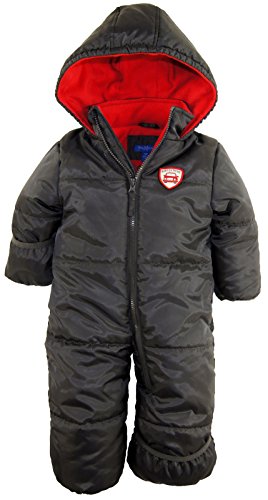 iXtreme Baby Boys Infant Little Car One Piece Puffer Winter Snowsuit Bunting, Charcoal, 18 Months