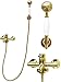 Produktbild Badewannenarmatur mit Handbrause Gold Retro Brauseset Wannenset Mischbatterie Duschkopf Einhandmischer Armatur