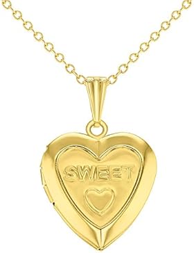 In Season Jewelry Kinder Mädchen - Halskette Süßes Liebes Herz Kleines Medaillon 40cm