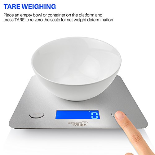 Smart Weigh Digitale Küchenwaage, Multifunktionale, 5kg, Aus Edelstahl - 5