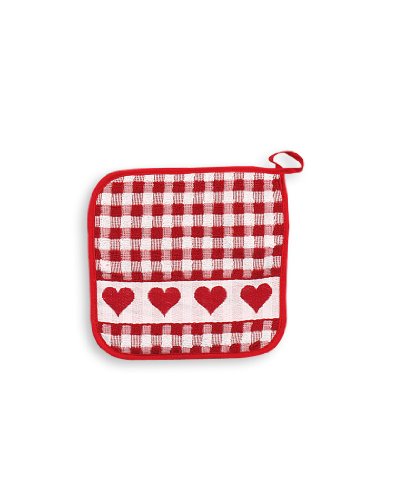 Topflappen Herzenkante, rot, TRIOLINO®, Frottee, 100% Baumwolle, 22x22cm