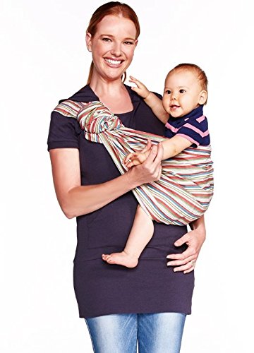 Mamaway Baby Ring Sling | Carrier | Birth to 3 Yr Breastfeeding | Can hold baby iin different positions | Tested to Hold 50kg for 24 Hrs | Baby Shower Gift| One Size Fits All |Caesar Salad