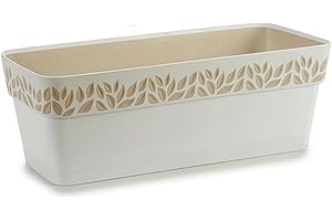 Stefanplast Giardinaggio BALCONETTA Cloe cm 50 RISERVA D Acqua Jardinera, Bianco/Travertino,Blanco, 50 cm