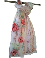 Floral rose Merino scarf Mimi Pinto