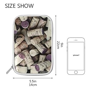 Pencil Case Leather Cosmetic Bag Wine Bottle Corks Organizer Large Capacity for Travel School