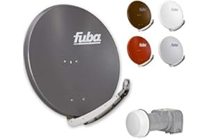 Fuba Digital Sat-Anlage 2 Teilnehmer | Satellitenschüssel Komplettset - Premium Aluminium 85cm Sat Schüssel Fuba DAA 850 in Wunschfarbe + DEK 217 Twin LNB 2 Teilnehmer - HDTV, UHD(4K/8K), 3D