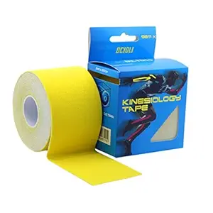 WorldCare Yellow2pieces 5cm 5m Kinesio Tex Tape Athletic Tapes Strapping Exercise Beactive Kinesiotape Tape Medical Roll with One Carton