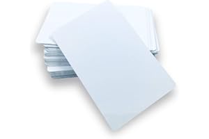 Ebamaz 50pcs Thick 0.45mm Sublimation Metal Business Cards Aluminum Blanks 3.4x2.1X0.018 inch for Color Print/UV Print/Custom Laser Engrave (Pearl White)