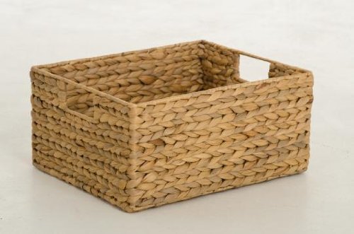 VIVANNO Regalkorb Schrankkorb aus Wasserhyazinthe "Lanta" 34 cm, Natur