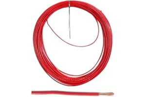 electrosmart 12V 24V 1mm² 16.5 Amps Single Core Copper Automotive Auto Car Marine Stranded Thin Wall Cable/Wire Red or Black (16.5A) (Red, 5m)