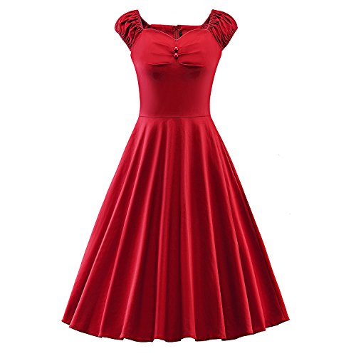 Ilover 1940s Style Womens Elegant Vintage Cap Sleeve Pleasted Cocktail |  Desertcart Barbados