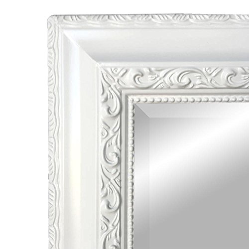 Wandspiegel Barock 50x40cm Spiegel weiss-matt ARGENTI Holzrahmen und Facette - 3